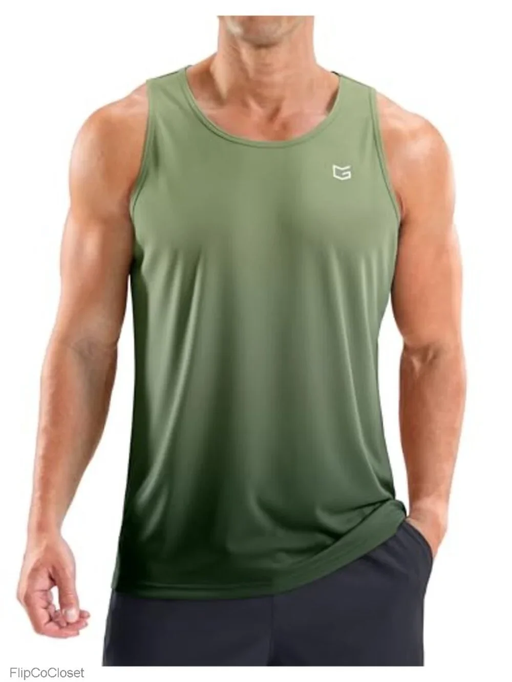 Men's UPF50+ Dry Fit Sleeveless Tank Top - Beach & Gym Shirt